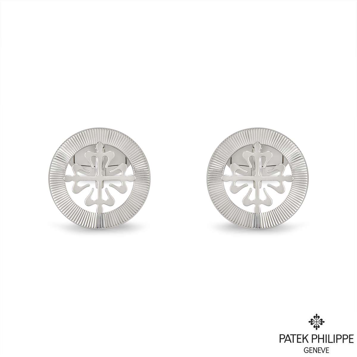 Patek Philippe White Gold Calatrava Cross Cufflinks 205.9089G-001